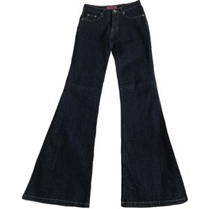 perfect pair of dark blue flare jeans